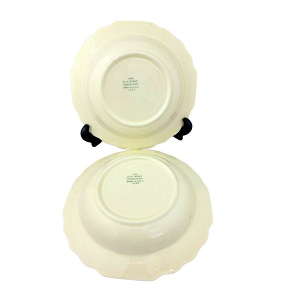 Vintage W.S. George Lido Canarytone - Pair of Rimmed Soup Bowls - 8" - Floral - Picture 2 of 8